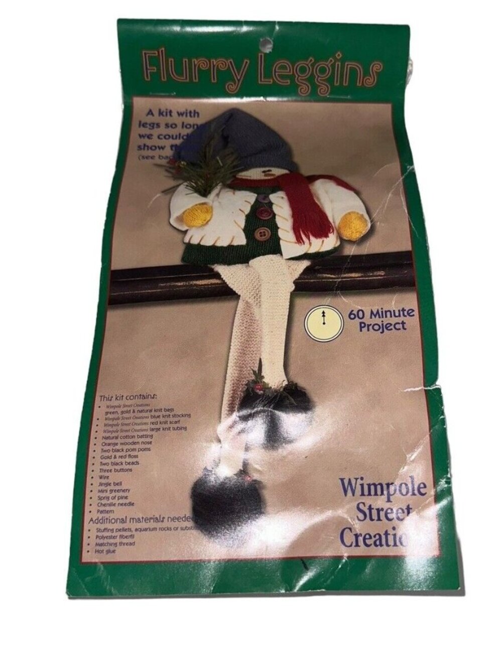 Vintage 2000 Wimpole Street Creations Flurry Leggins Christmas Sewing Kit NEW